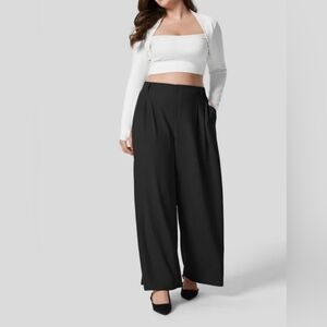 HALARA High Waisted Wide Leg Plus Size Pants/Slacks